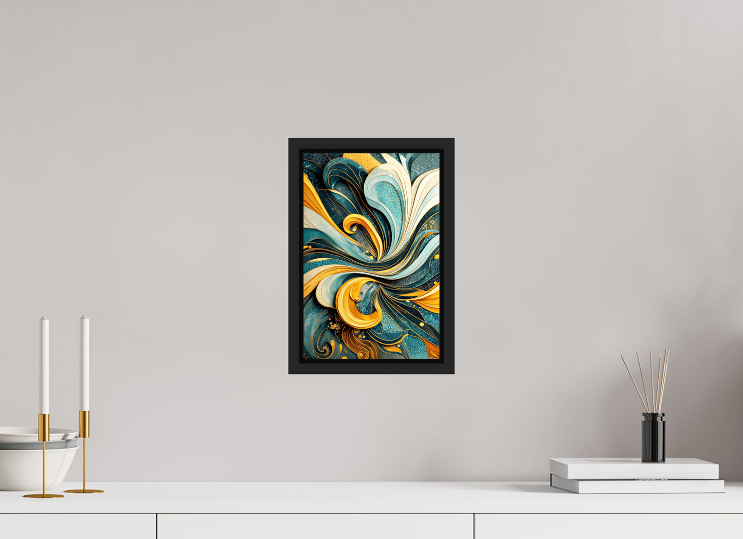 8 x 12.1″, Fine Art Print on Aluminum Dibond with Boarder Abstract Swirl