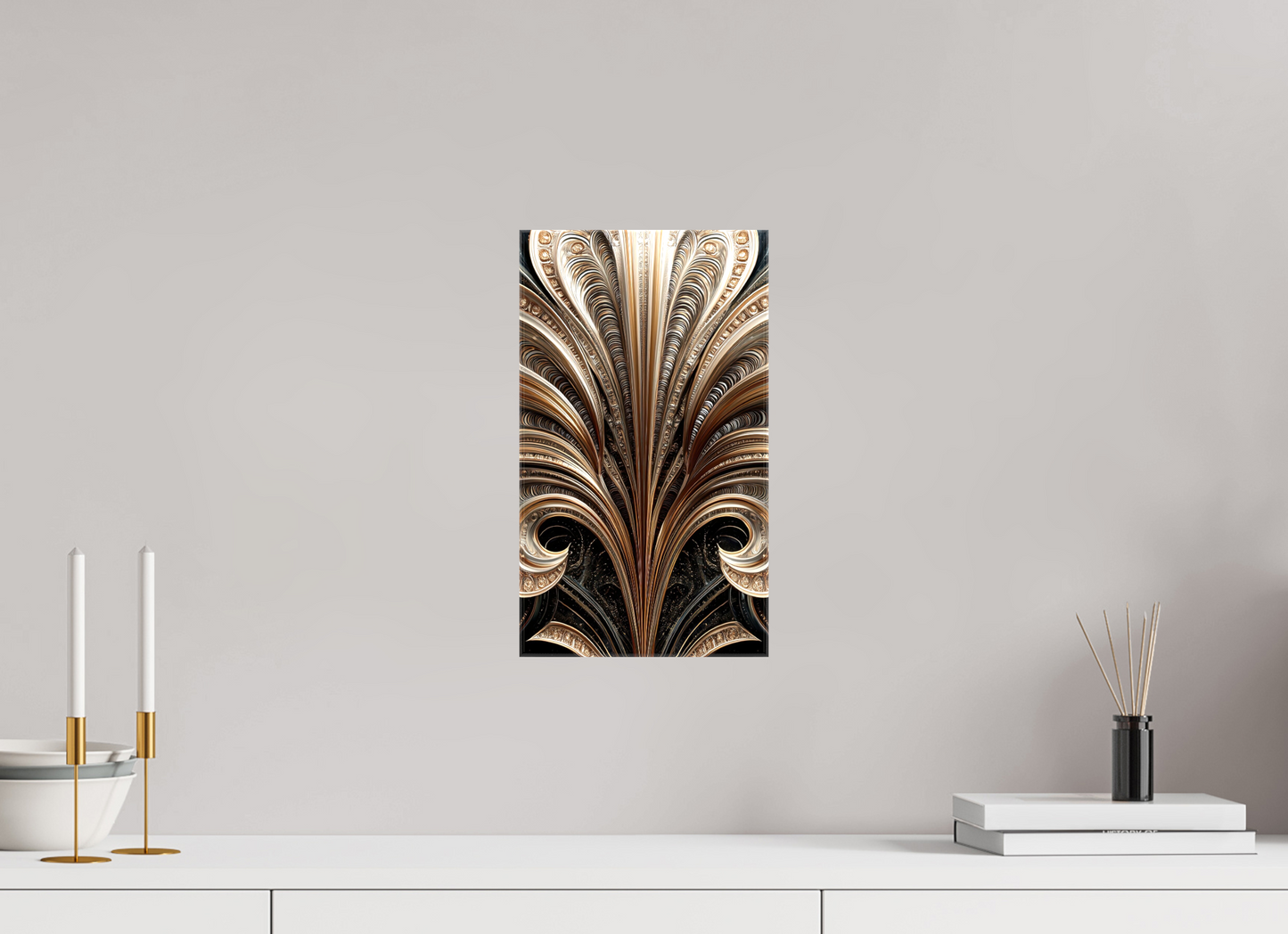8 x 13.9″, Glossy Canvas Art Deco Abstract Flower 1