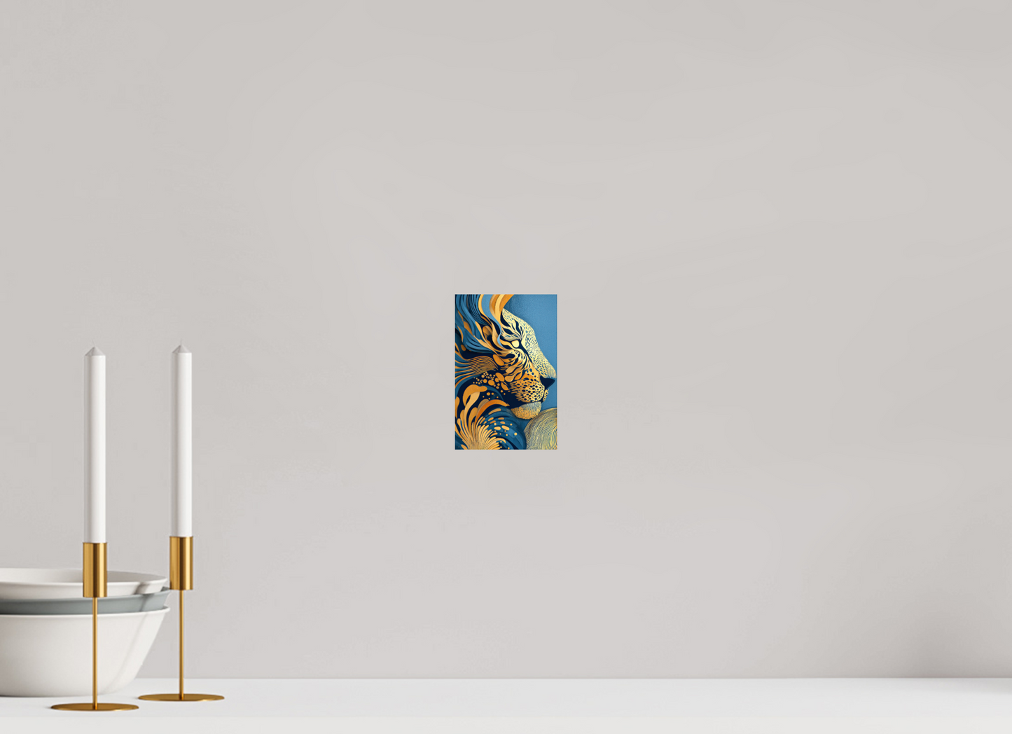 4 x 6.1″, Fine Art Print On Aluminum Dibond Yellow & Blue Cheetah