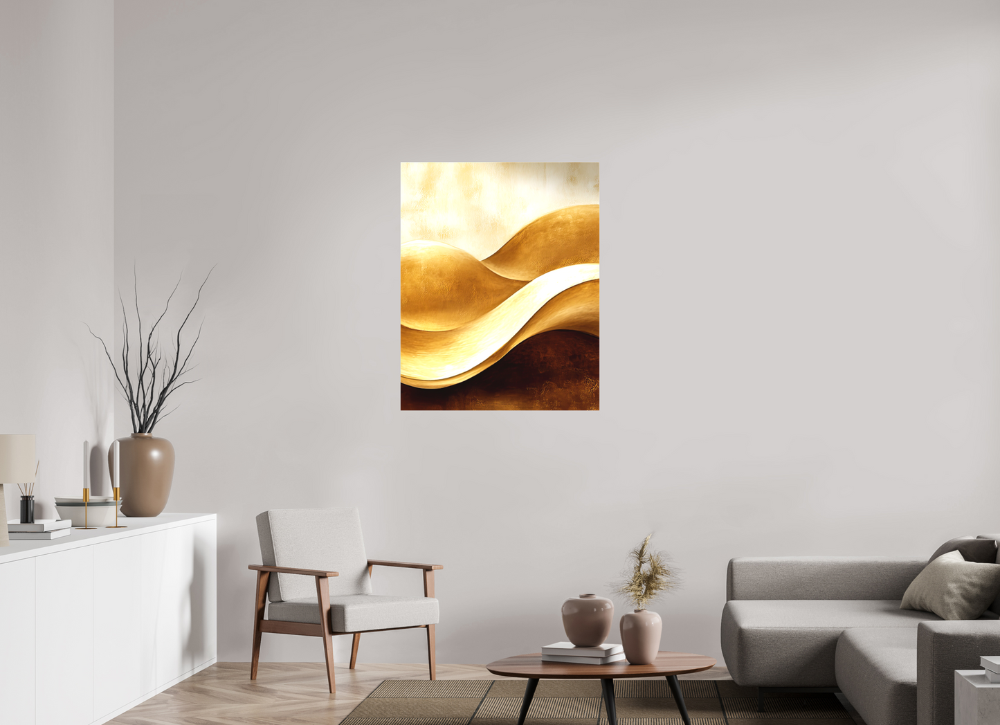32 x 40.1″, Textile on Canvas Gold Dunes