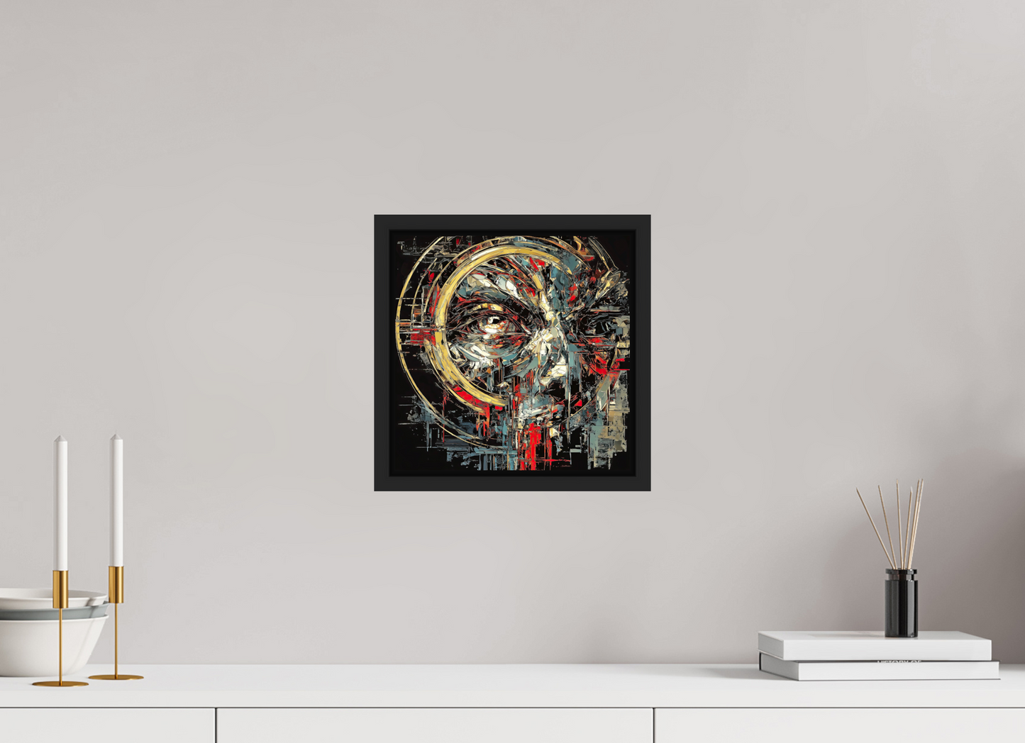 10 x 10″, Fine Art Print on Aluminum Dibond with Boarder Abstract Male Eye
