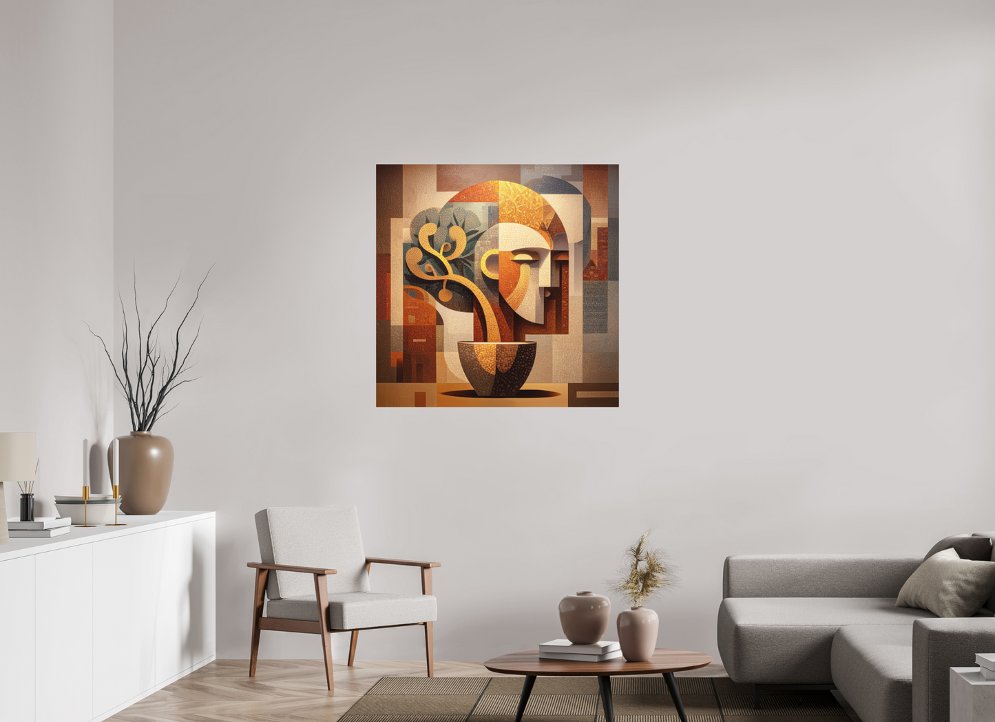 40 x 40″, Photo Print on Aluminum Backing Abstract Pot Head
