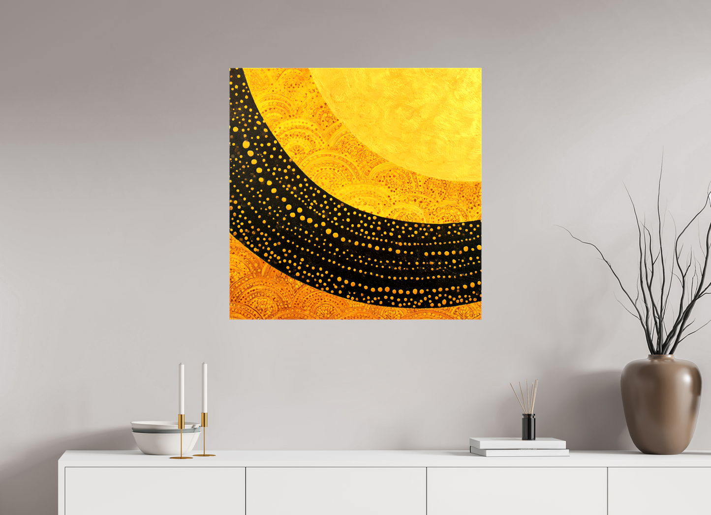 30 x 30″, Glossy Canvas Art Deco Sun
