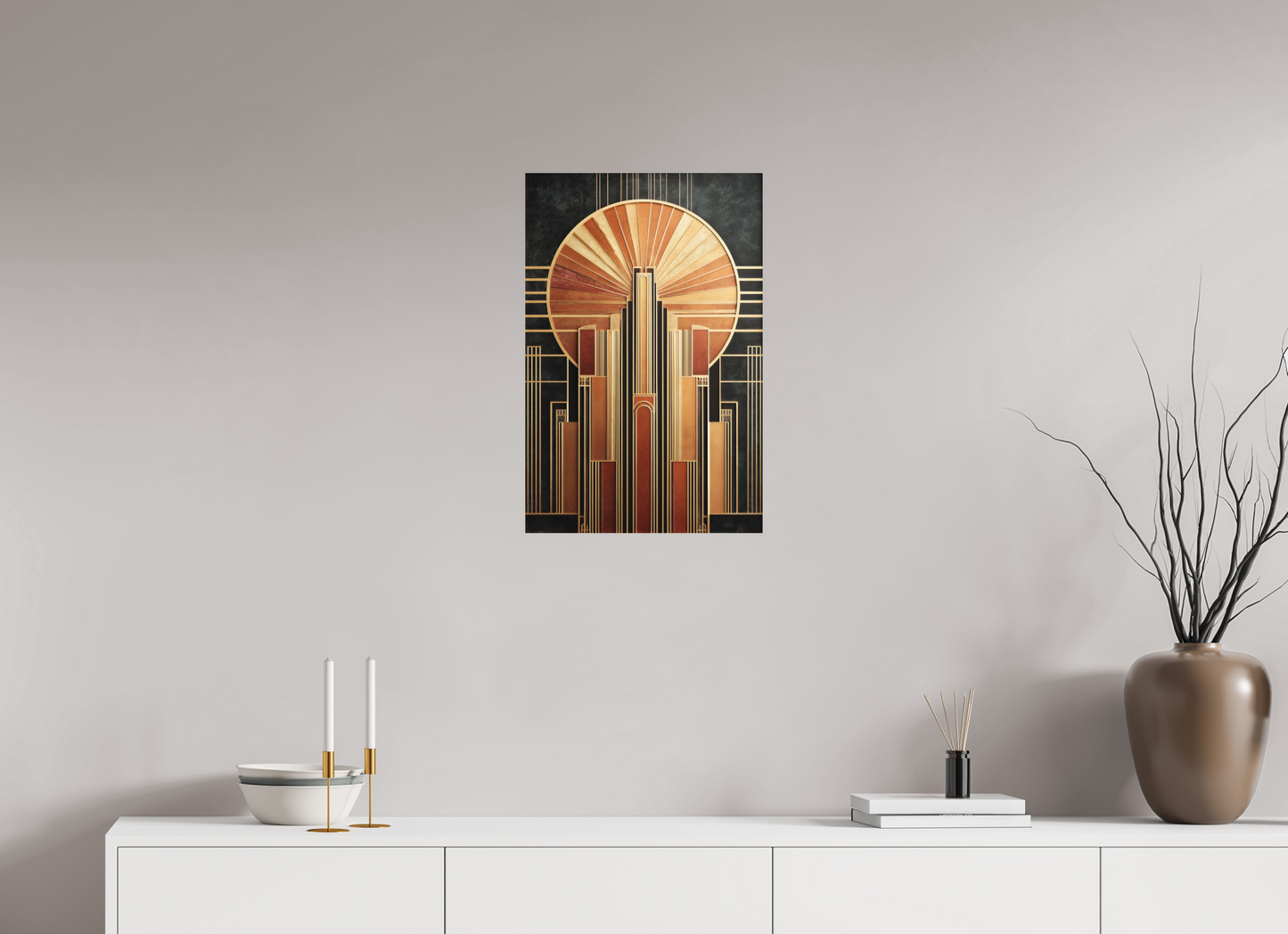 16 x 24.3″, Photo Print on Aluminum Backing Art Deco City 2