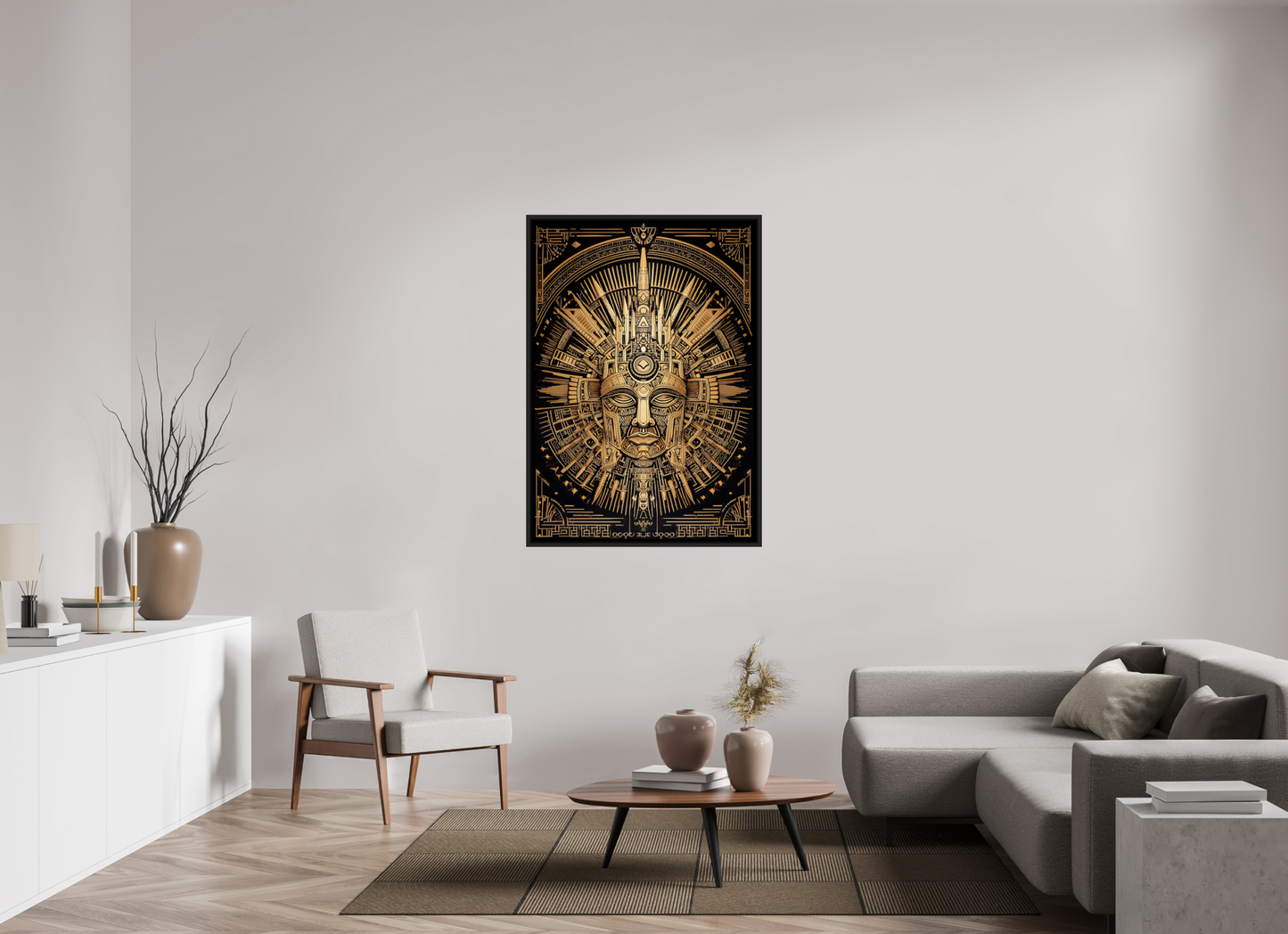 36 x 51.4″, Fine Art Print on Aluminum Dibond with Boarder Tribal Gold