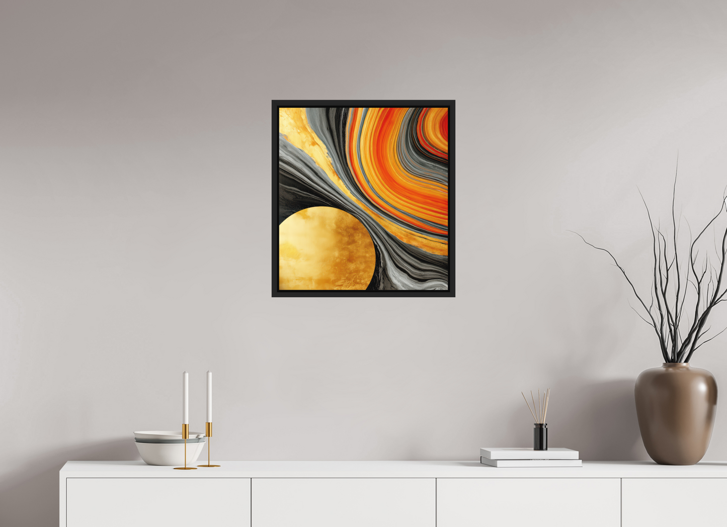 20 x 21.6″, Photo Print on Aluminum Backing with boarder Abstract Gold Geode