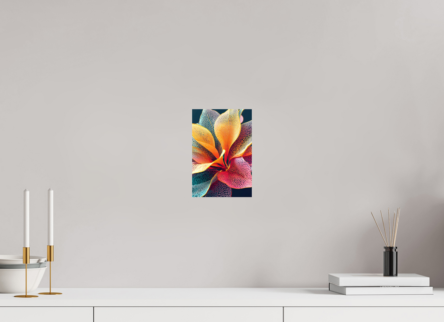 6 x 8.8″, Fine Art Print On Aluminum Dibond Colorful Flower
