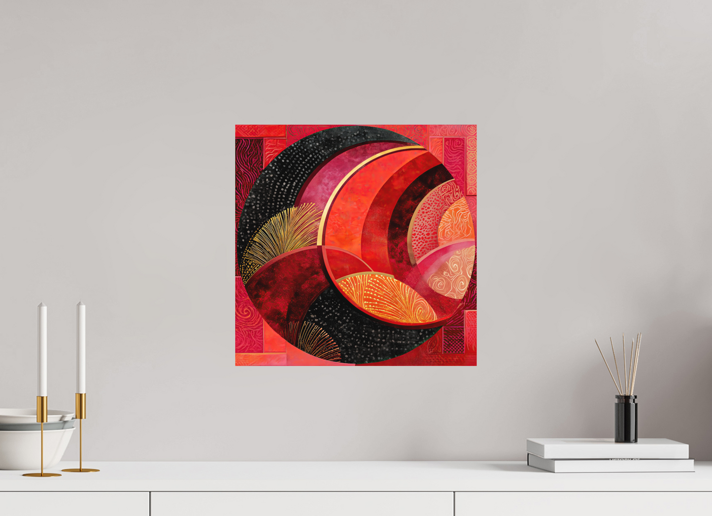 15 x 15″, Photo Print on Aluminum Backing Art Deco Circle