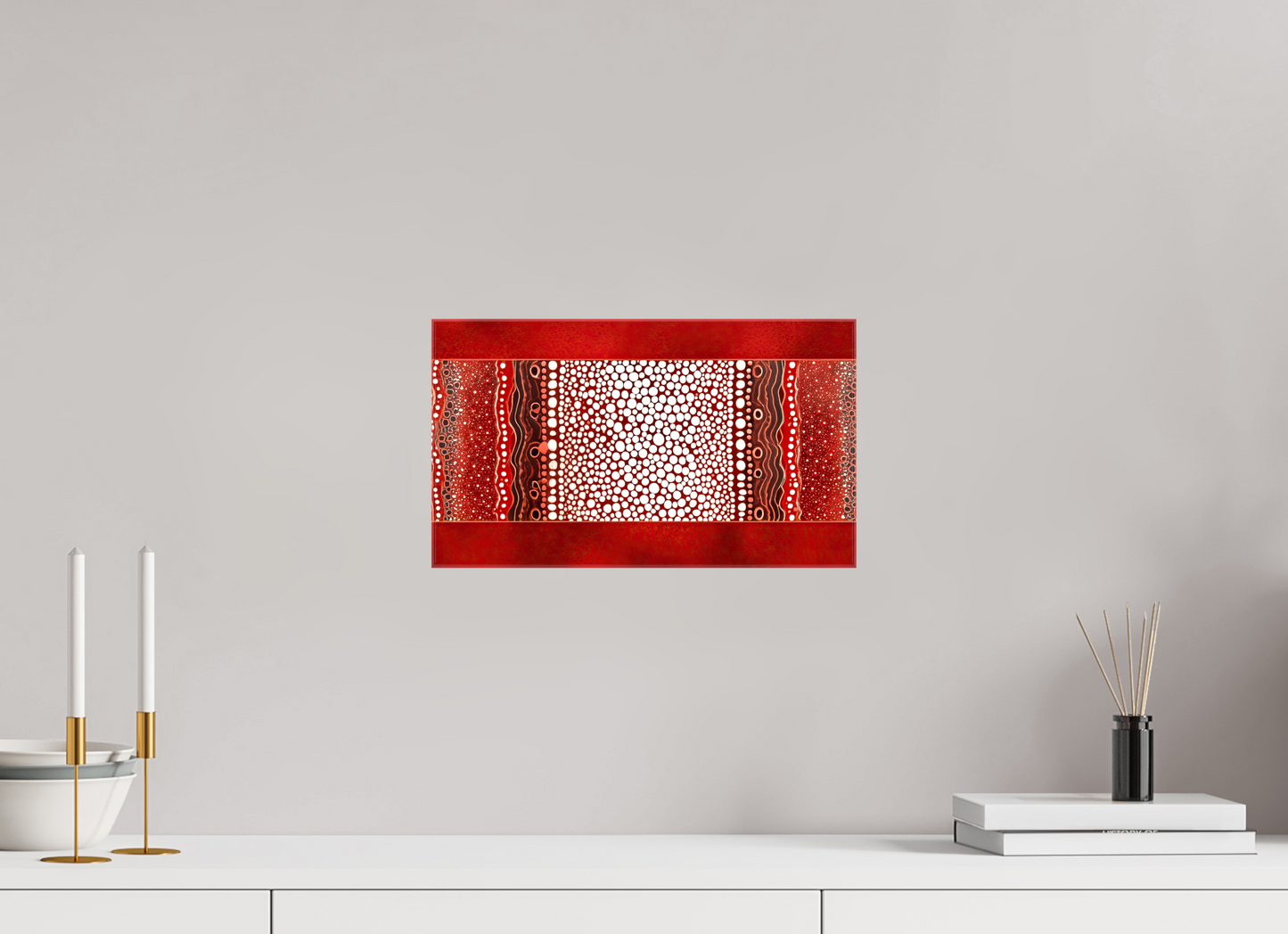 13.9 x 8″, Glossy Canvas Red Layers 1