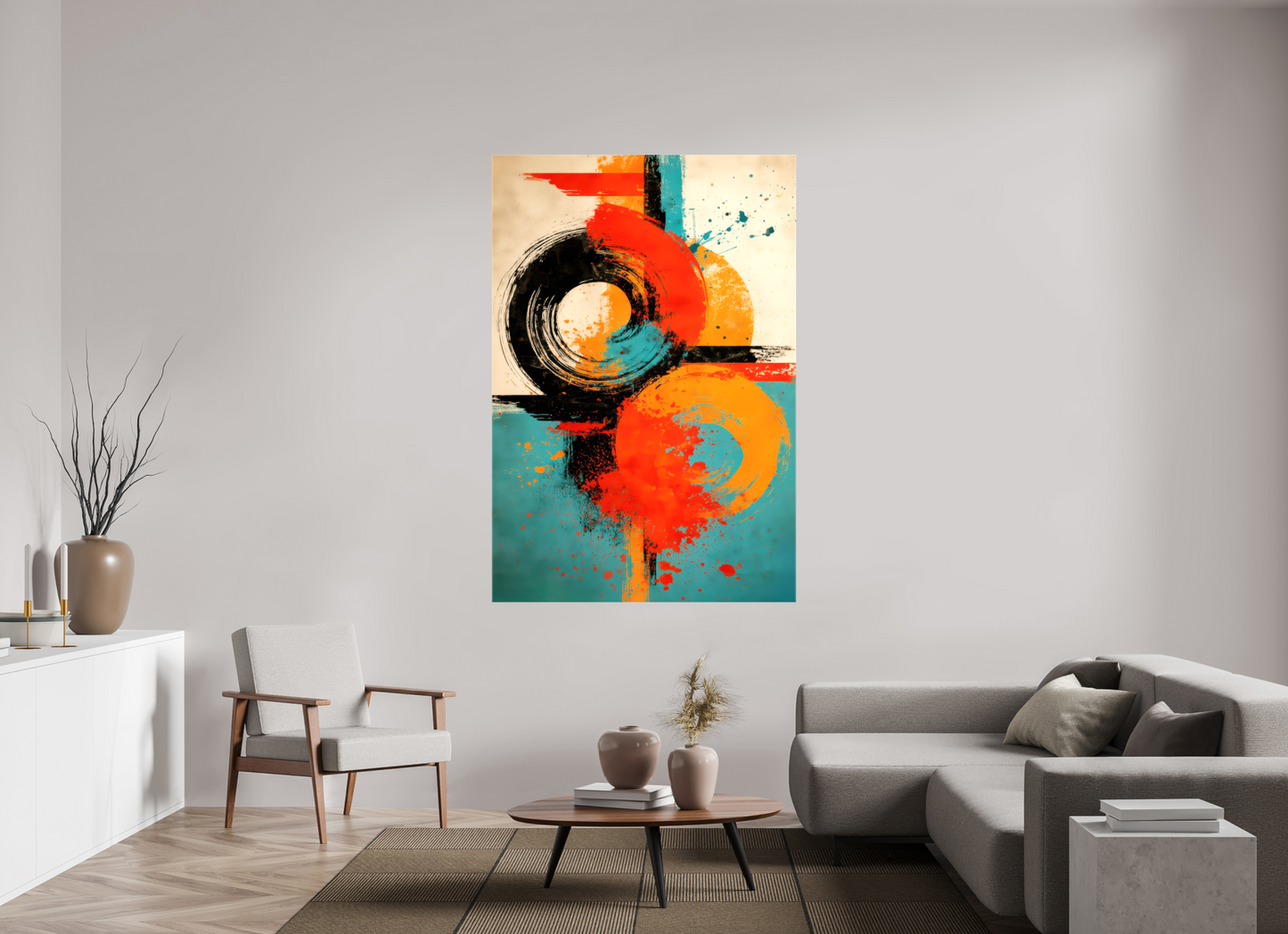 47 x 69.3″, Glossy Canvas Abstract Traffic Sign