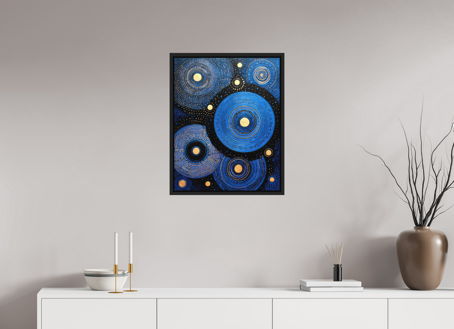 20 x 25.2″, Photo Print on Aluminum Backing with boarder Blue Circles
