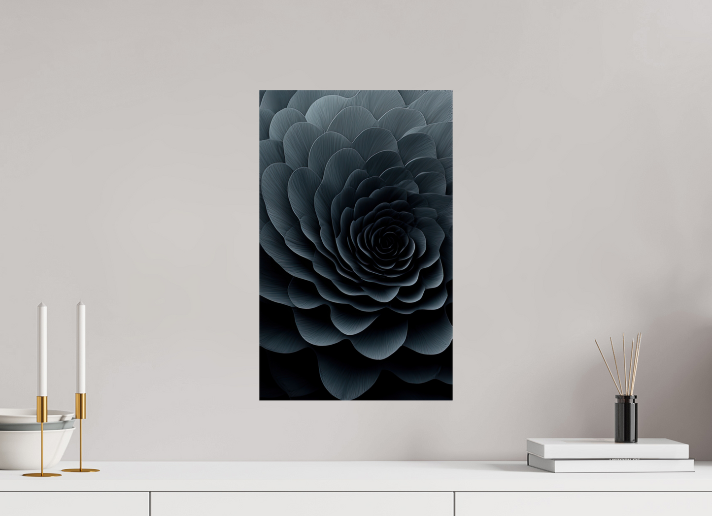 12 x 19.3″, Fine Art Print On Aluminum Dibond Dark Flower