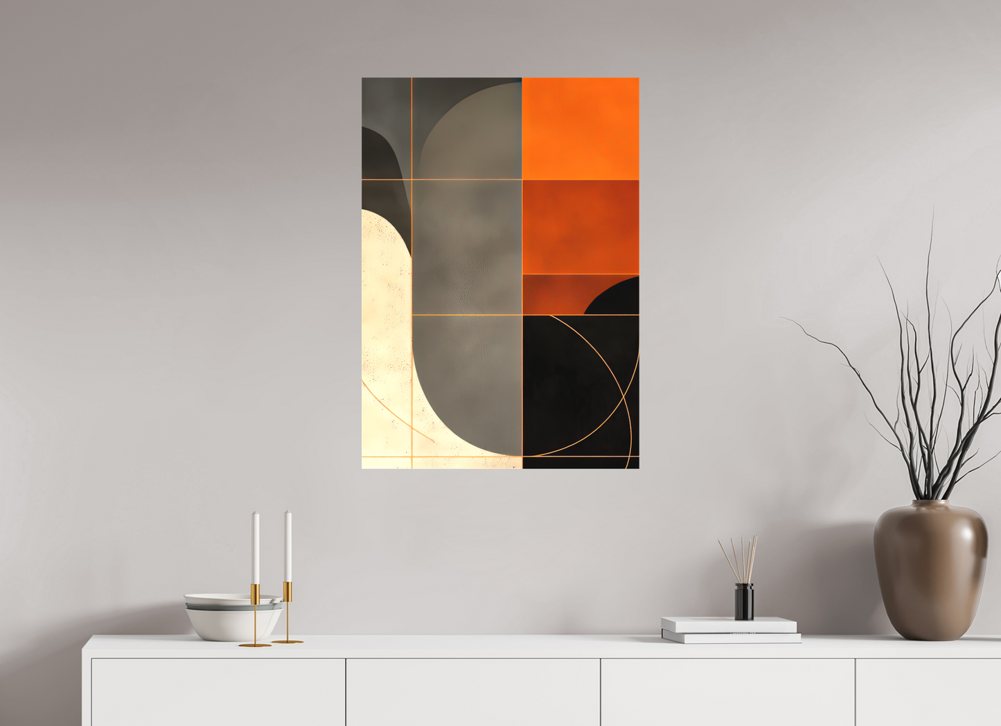 ISO A1 (59,4 x 84,1 cm), Textile on Canvas Abstract Squares