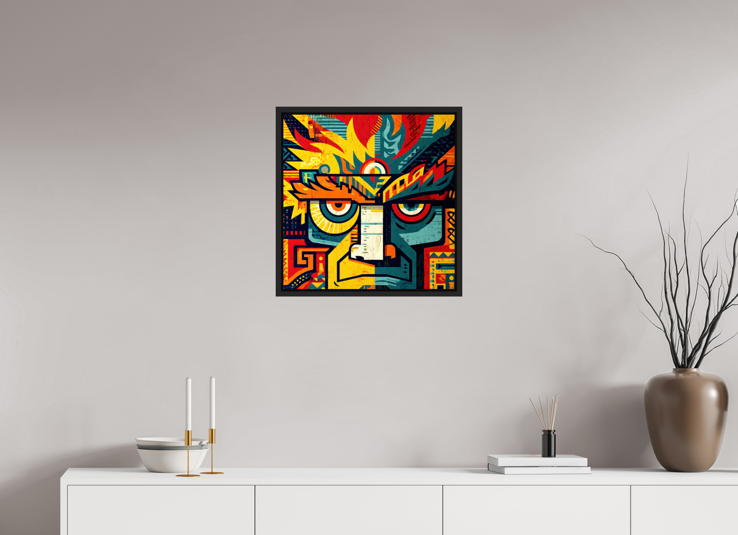 20 x 20.4″, Fine Art Print on Aluminum Dibond with Boarder Urban Tribal 2