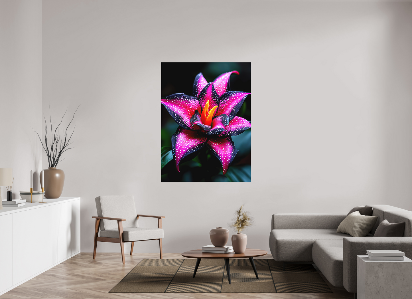 45 x 60″, Photo Print on Aluminum Backing Pink Poison Flower