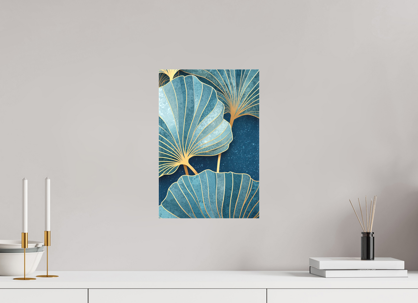 10 x 15″, Textile on Canvas Art Deco Flowers 2
