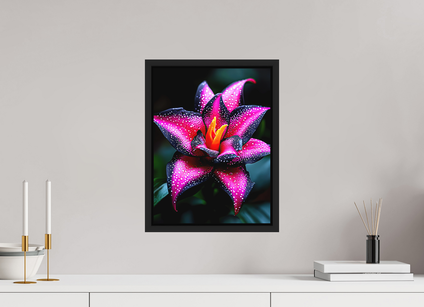 12 x 16″, Photo Print on Aluminum Backing with boarder Pink Poison Flower