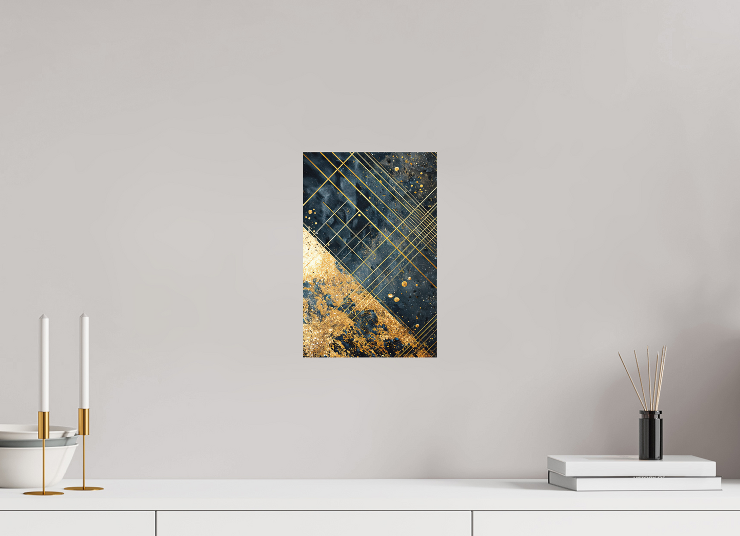 8 x 12.3″, Photo Print on Aluminum Backing Art Deco Gold Lines