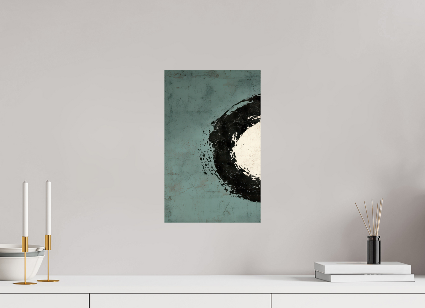 10 x 15.9″, Fine Art Print On Aluminum Dibond Abstract Paint Brush Circle Left