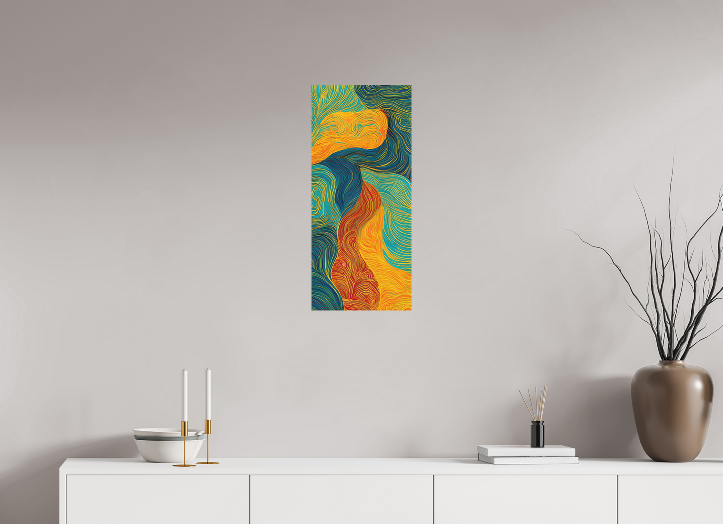 12 x 27″, Photo Print on Aluminum Backing Abstract Colorful Clouds