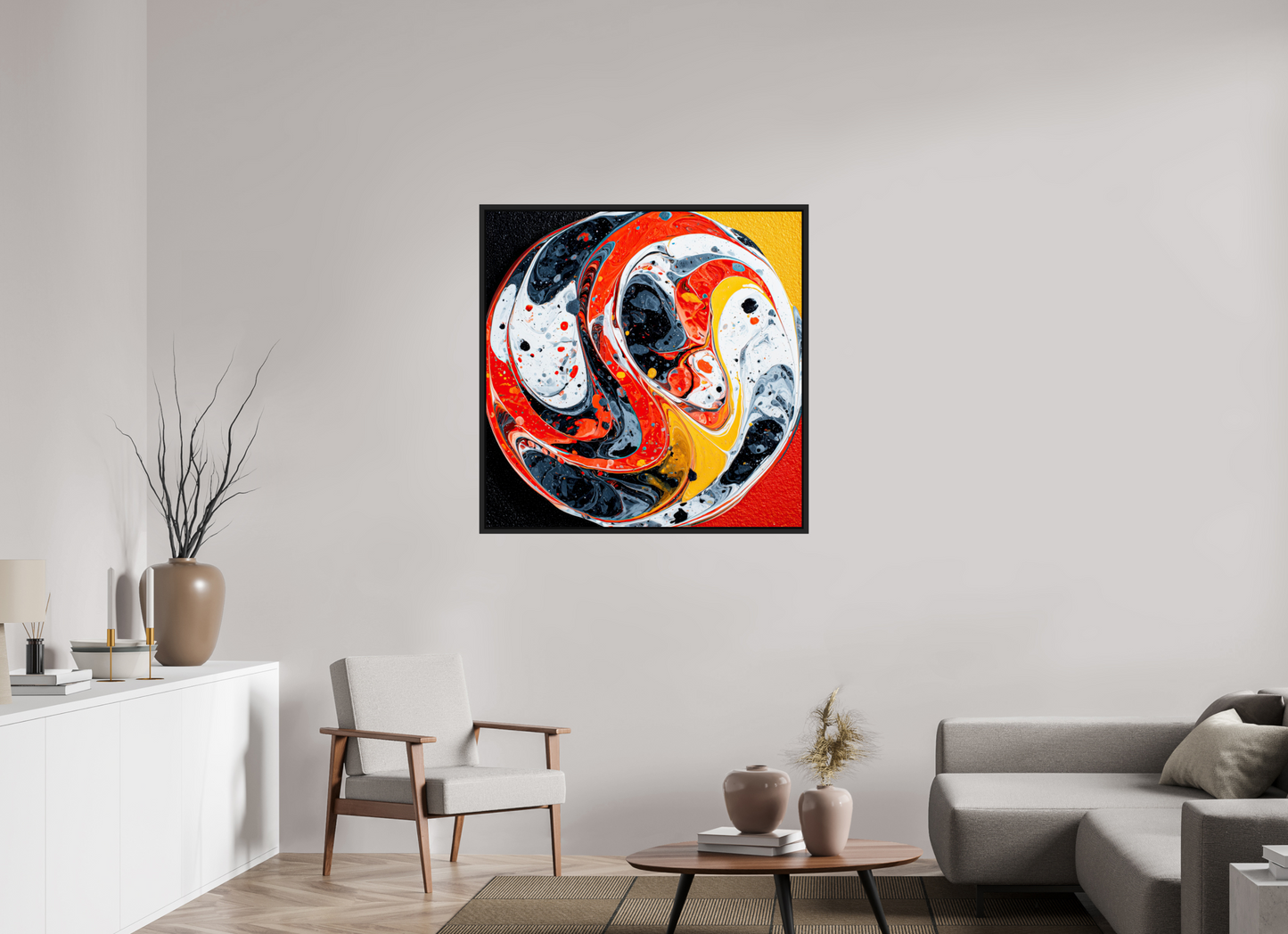 40 x 40″, Fine Art Print on Aluminum Dibond with Boarder Marble