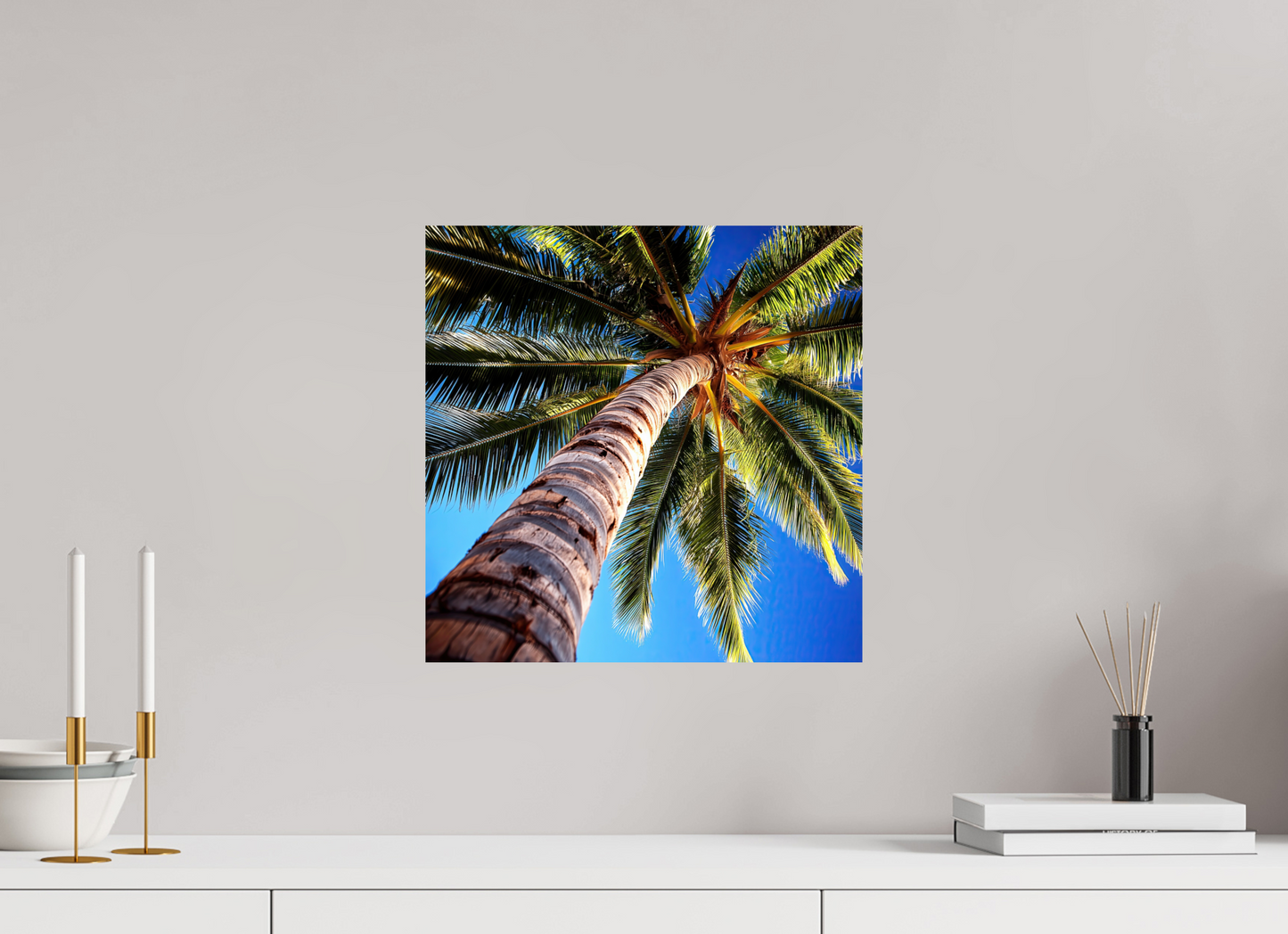 15 x 15″, Fine Art Print On Aluminum Dibond Palm Tree
