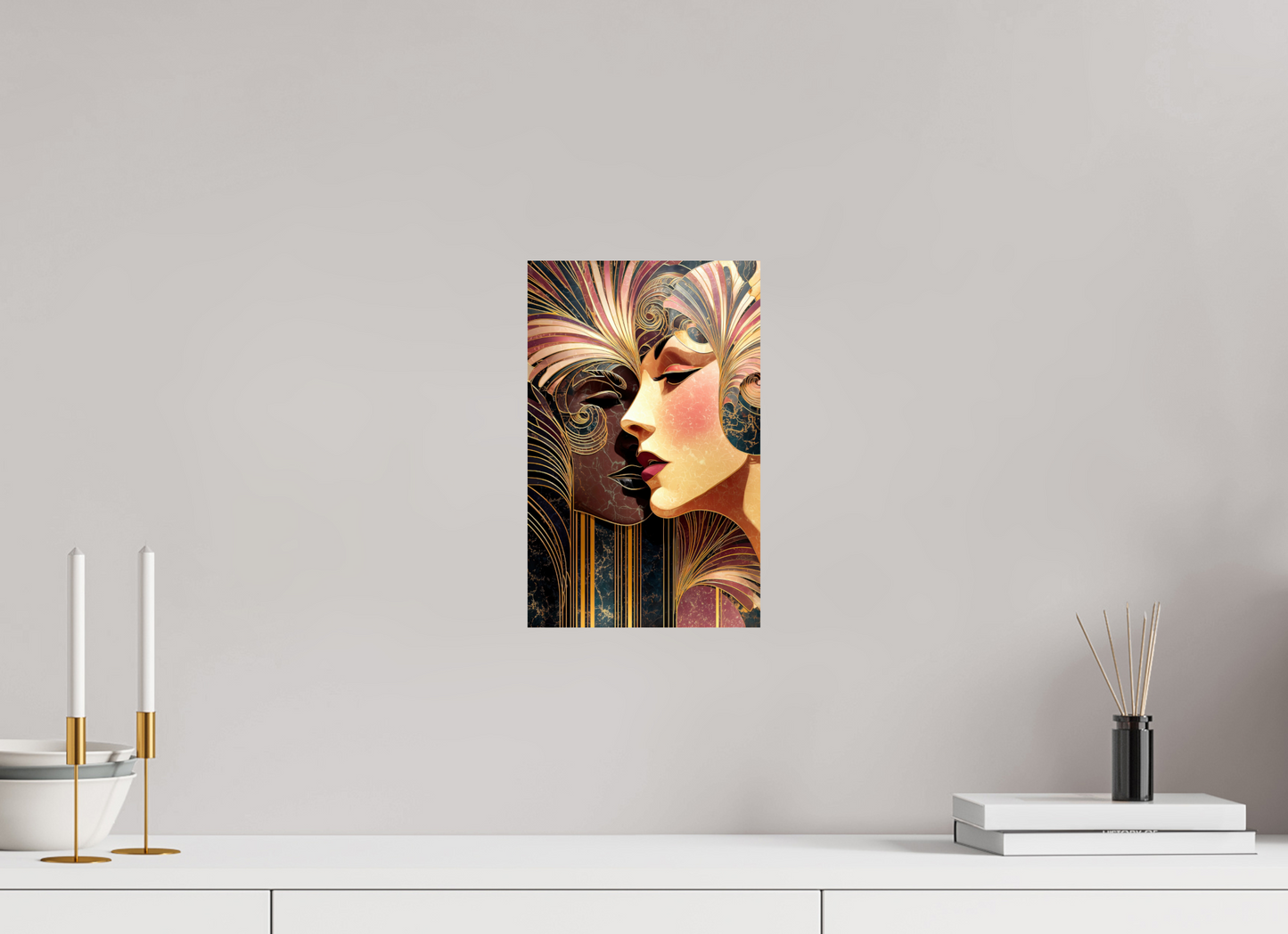 8 x 12.6″, Fine Art Print On Aluminum Dibond Art Deco Women