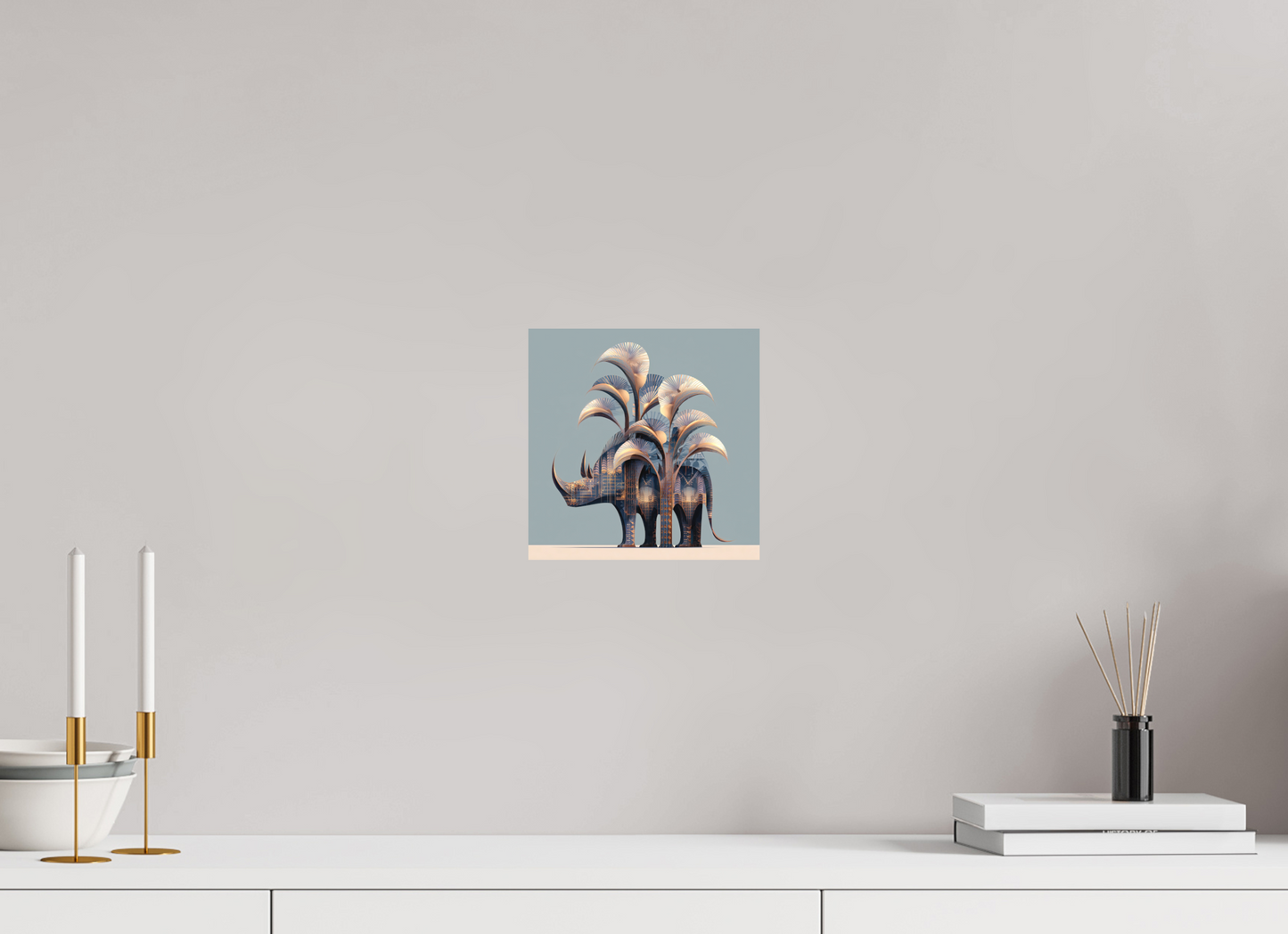 8 x 8″, Photo Print on Aluminum Backing Abstract Rhino
