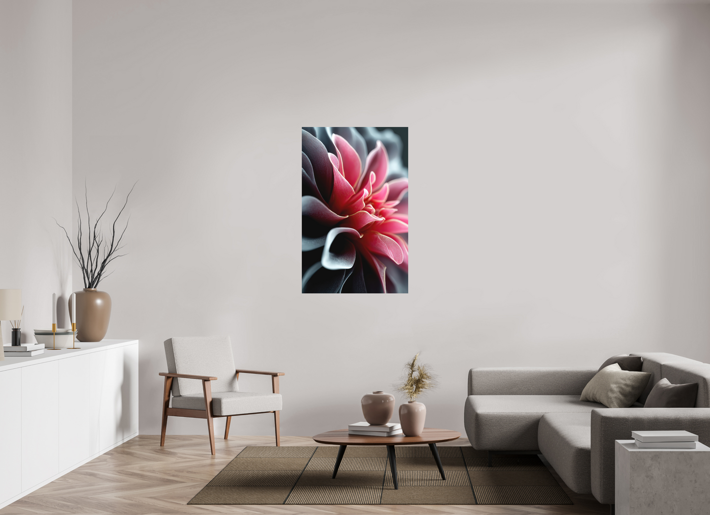 31 x 48.5″, Photo Print on Aluminum Backing Pink Flower