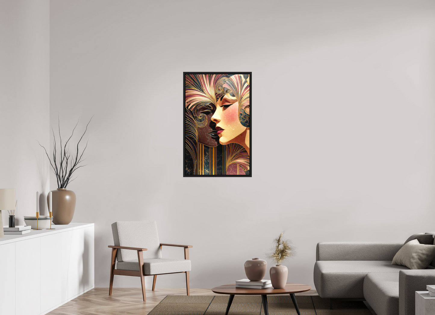 24 x 37.8″, Photo Print on Aluminum Backing with boarder Art Deco Women