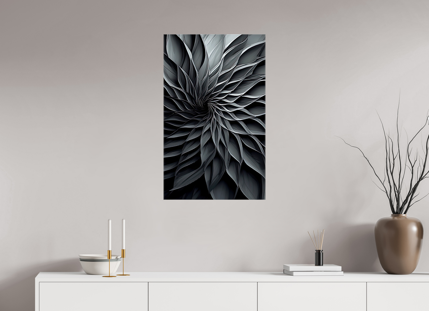20 x 32.7″, Glossy Canvas Dark Flower 2
