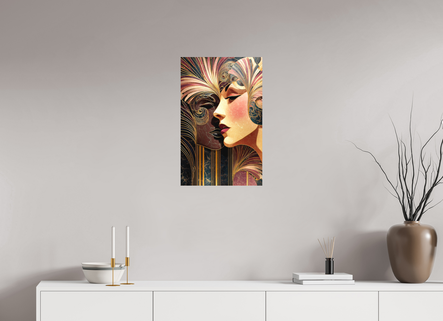 16 x 25.2″, Photo Print on Aluminum Backing Art Deco Women