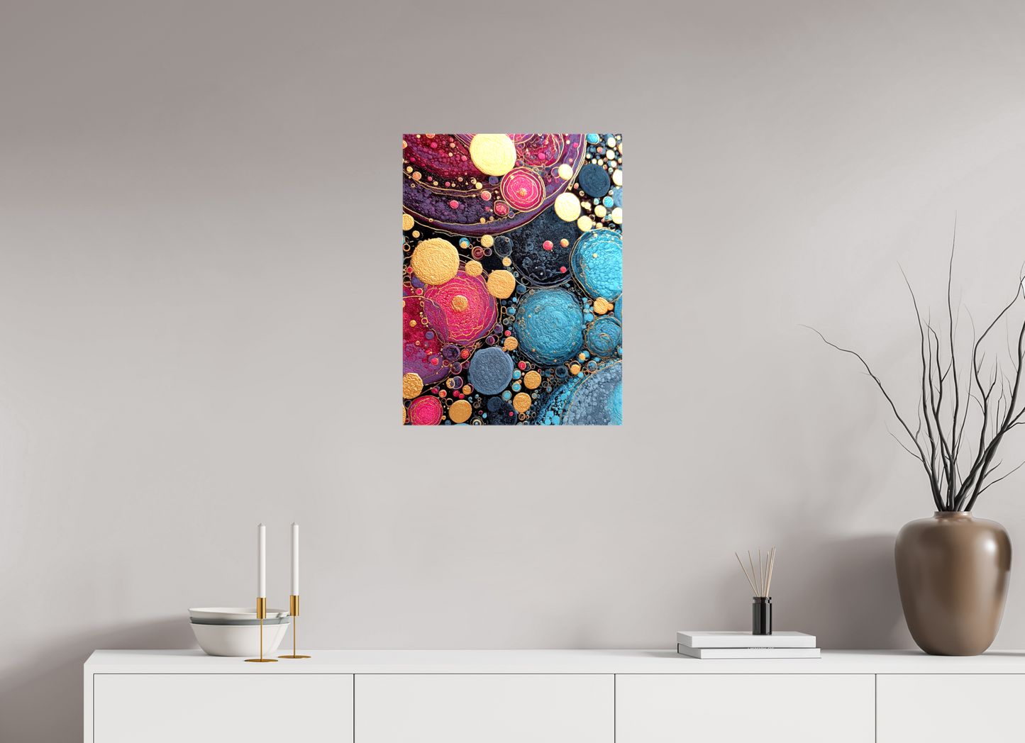 18 x 24″, Glossy Canvas Abstract Circles