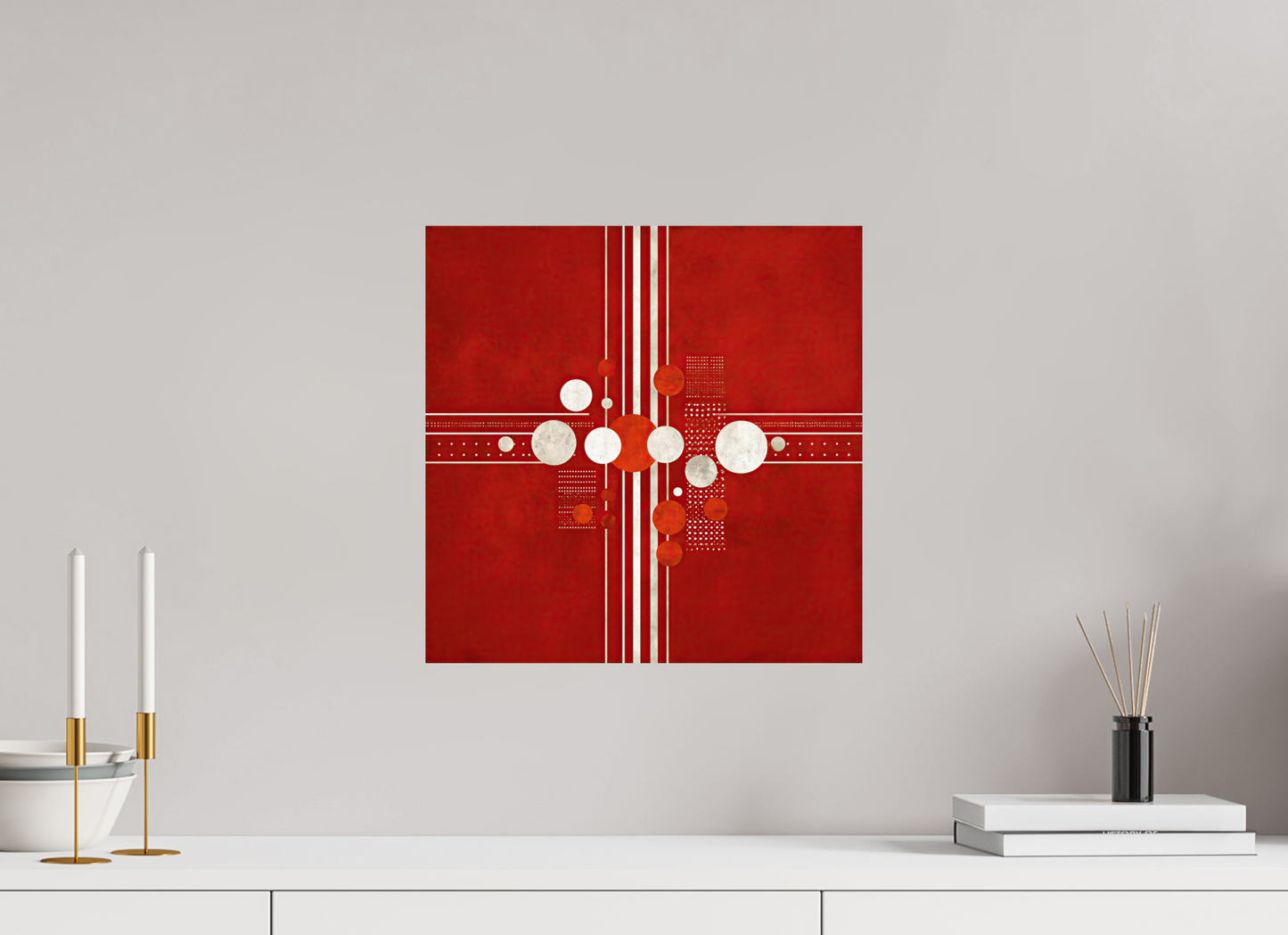 15 x 15″, Fine Art Print On Aluminum Dibond White Line 2