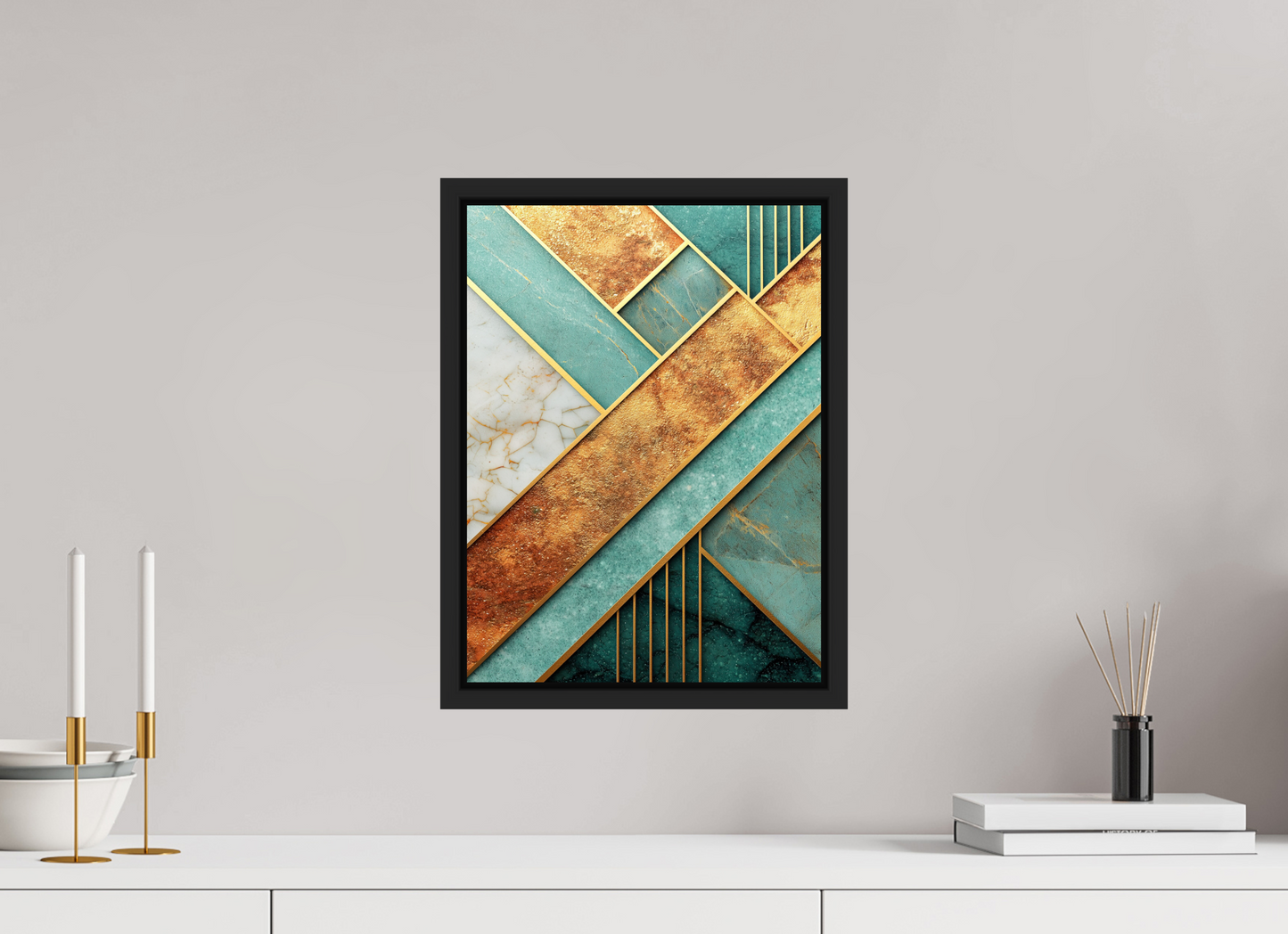 12 x 16.2″, Fine Art Print on Aluminum Dibond with Boarder Art Deco Atlantis