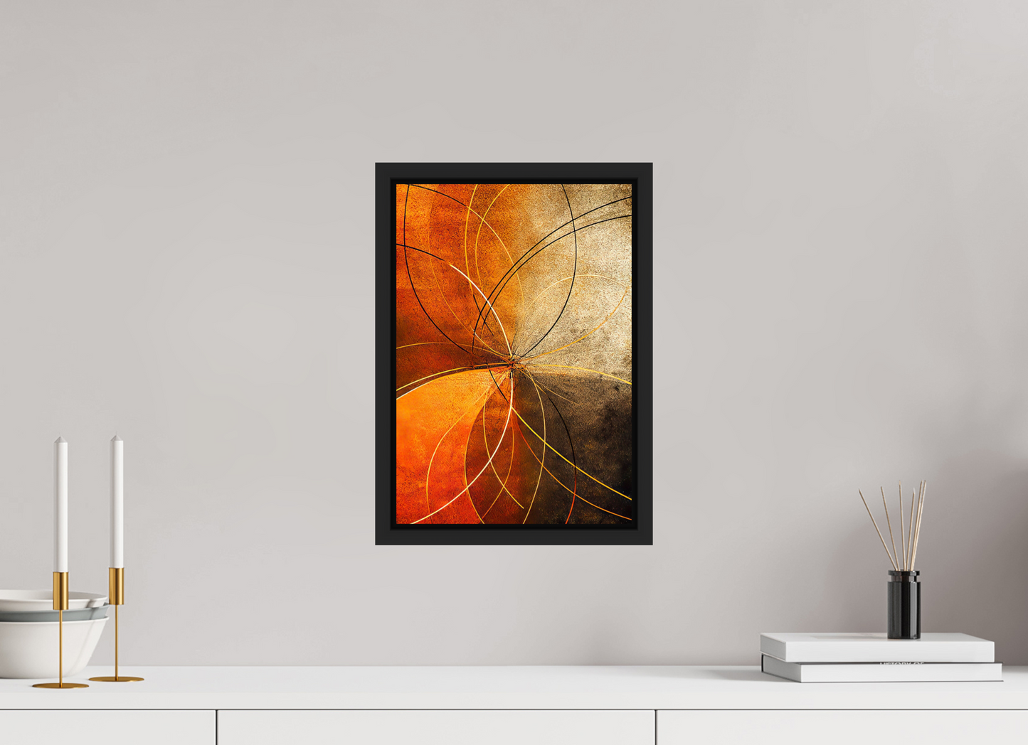 10 x 14.4″, Fine Art Print on Aluminum Dibond with Boarder Abstract Rust Circles
