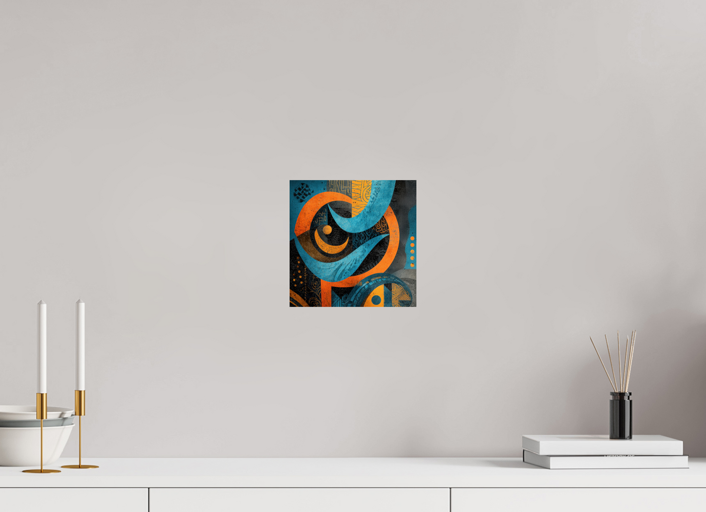 8 x 8″, Fine Art Print On Aluminum Dibond Abstract Tribal 2