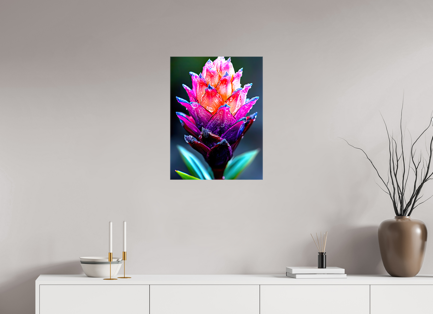 18 x 24″, Glossy Canvas Tropical Pinecone Flower
