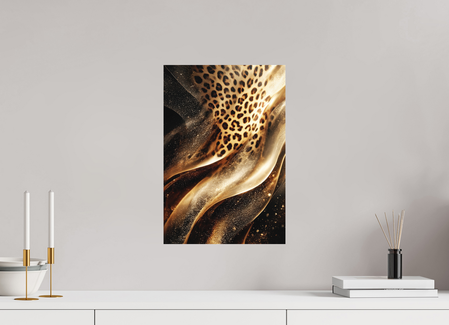 12 x 17.7″, Photo Print on Aluminum Backing Leopard Swirl