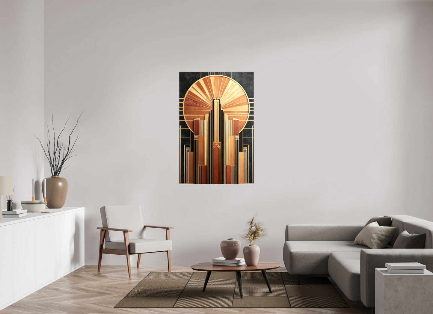 35 x 53″, Glossy Canvas Art Deco City 2