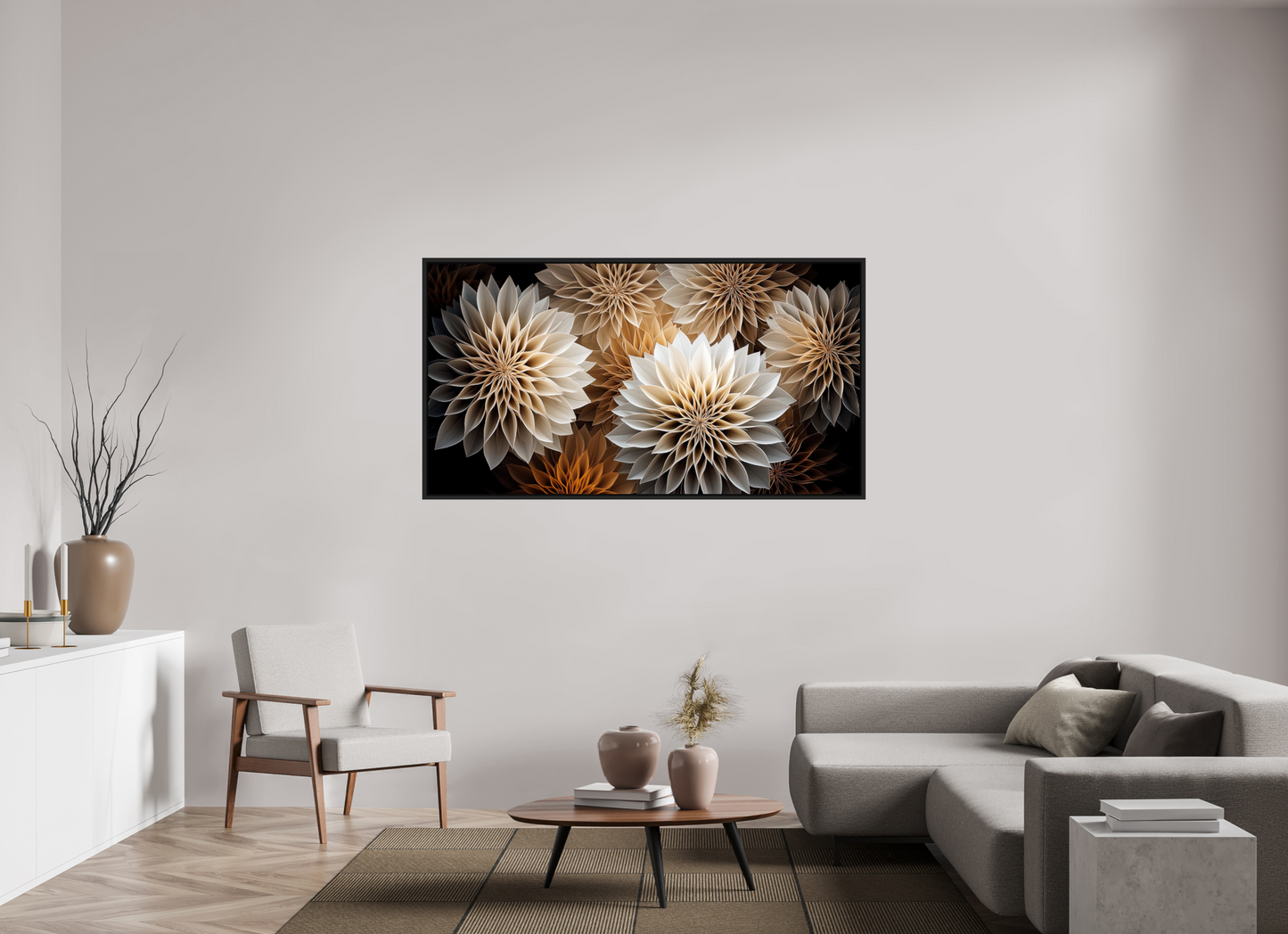 67.4 x 36″, Fine Art Print on Aluminum Dibond with Boarder Pollen Flowers
