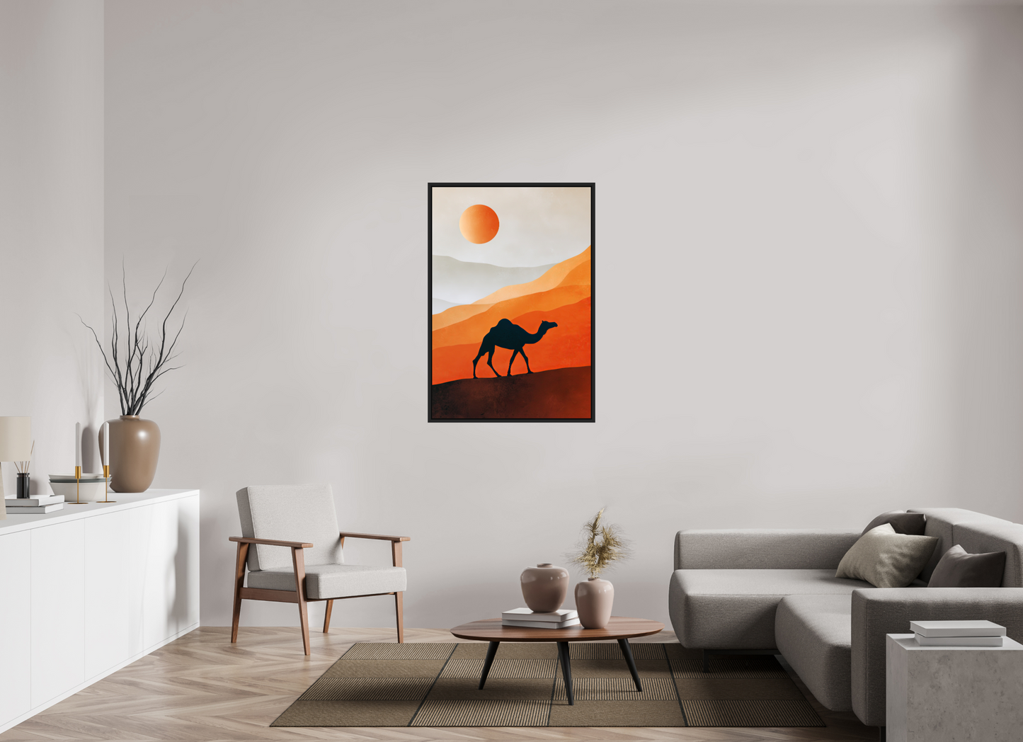 32 x 46.6″, Fine Art Print on Aluminum Dibond with Boarder Camel