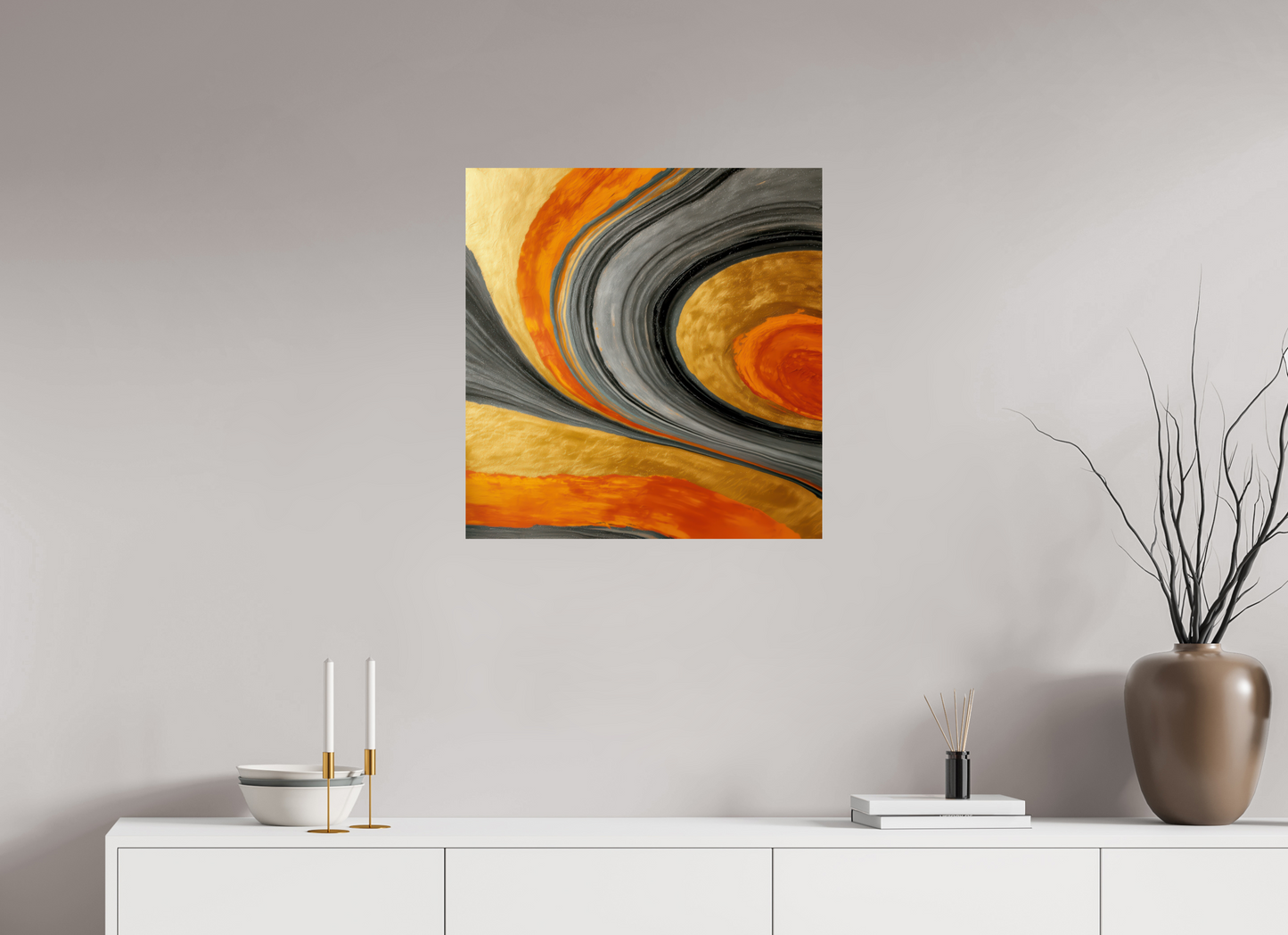 24 x 25″, Fine Art Print On Aluminum Dibond Abstract Gold Geode 2