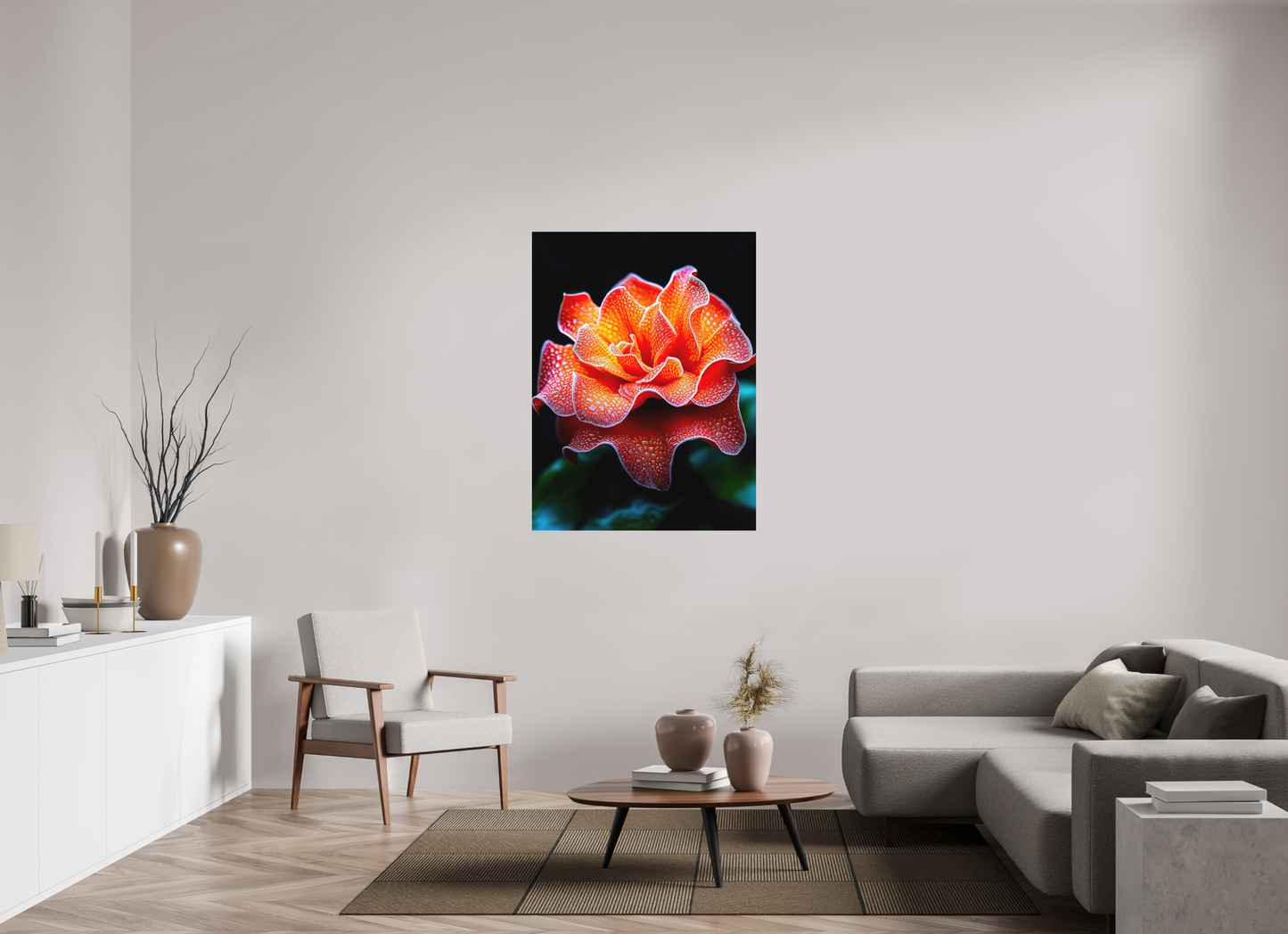 36 x 48″, Photo Print on Aluminum Backing Orange Flower