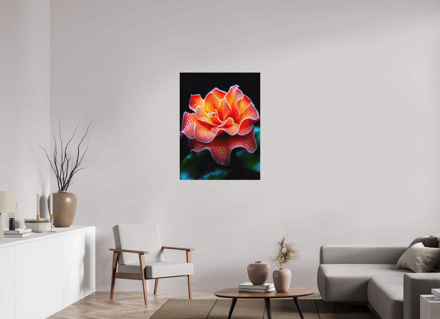 30 x 40″, Photo Print on Aluminum Backing Orange Flower