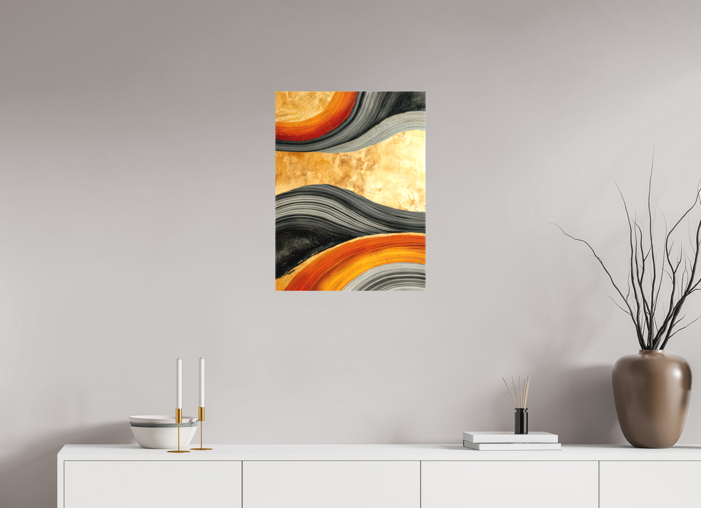18 x 24″, Textile on Canvas Abstract Gold Geode 3