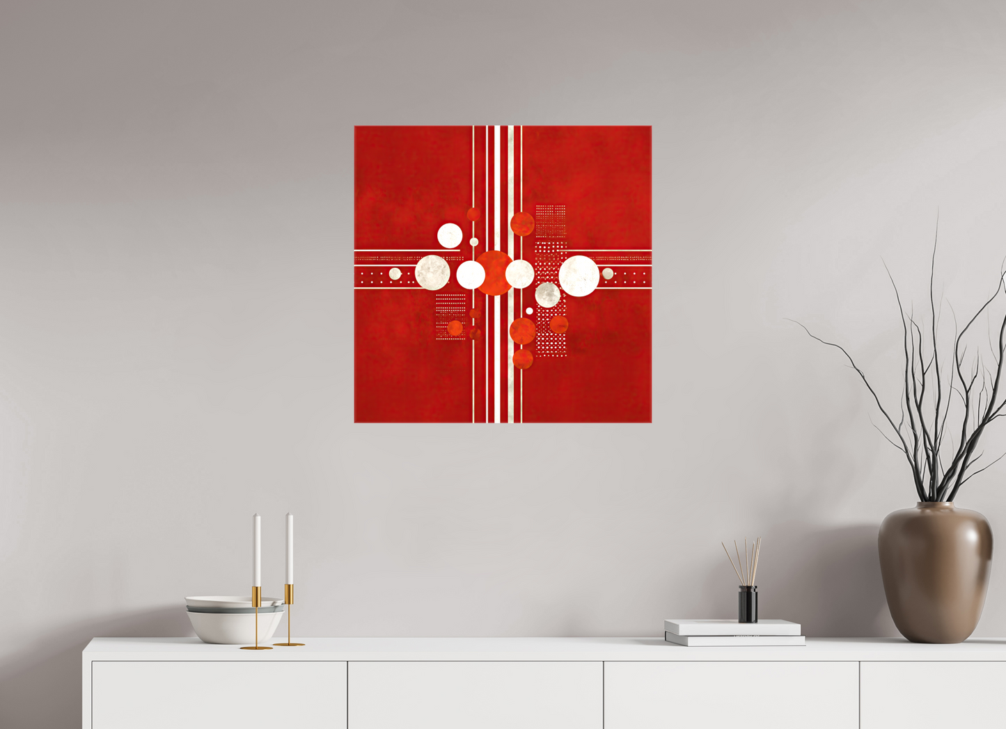 25 x 25″, Glossy Canvas White Line 2
