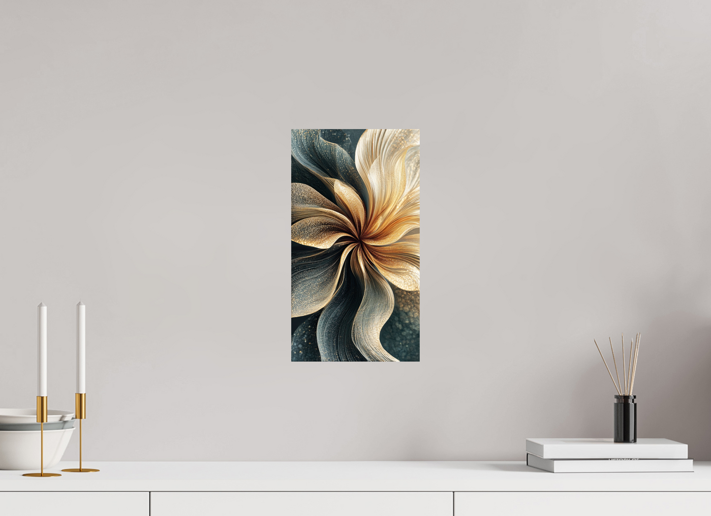 8 x 14.4″, Fine Art Print On Aluminum Dibond Abstract Flower Swirl