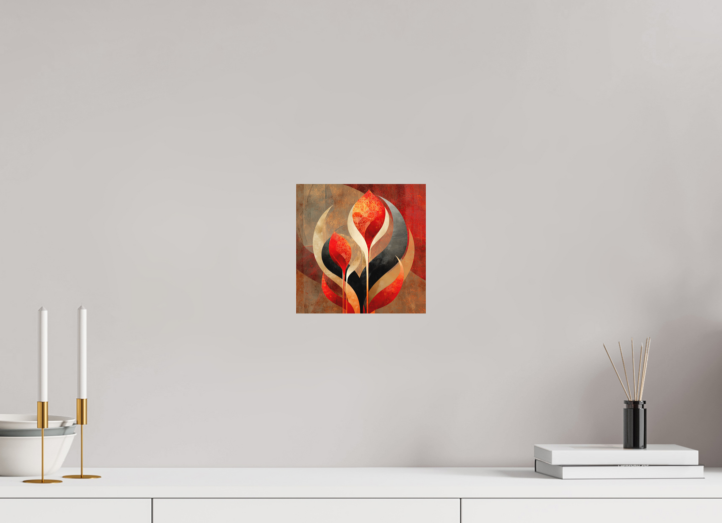 8 x 8″, Photo Print on Aluminum Backing Abstract Flowers 1