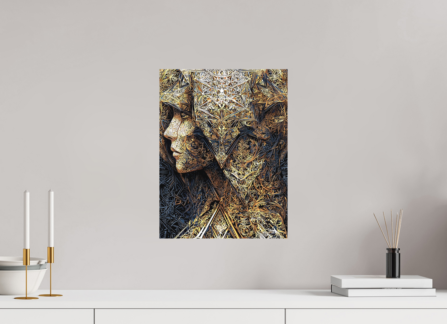 12 x 16″, Textile on Canvas Art Deco Woman